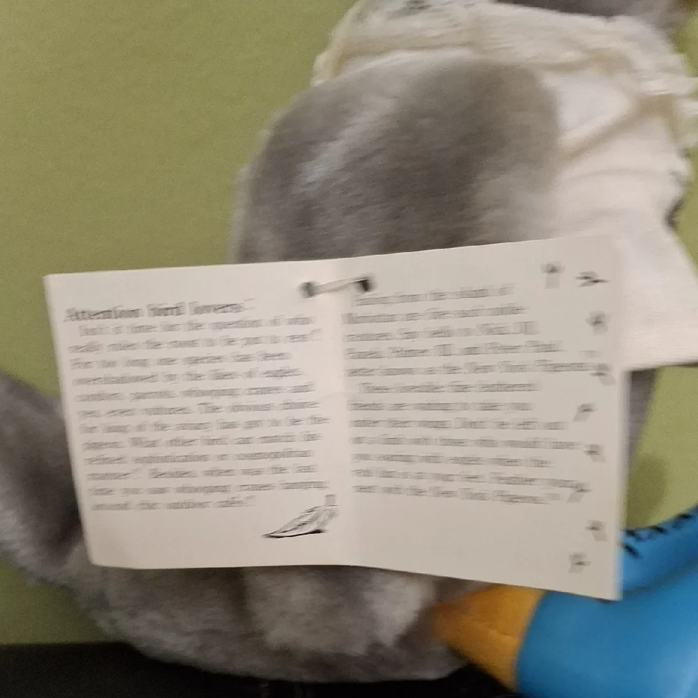 Gray and Blue Bird Plush Toy